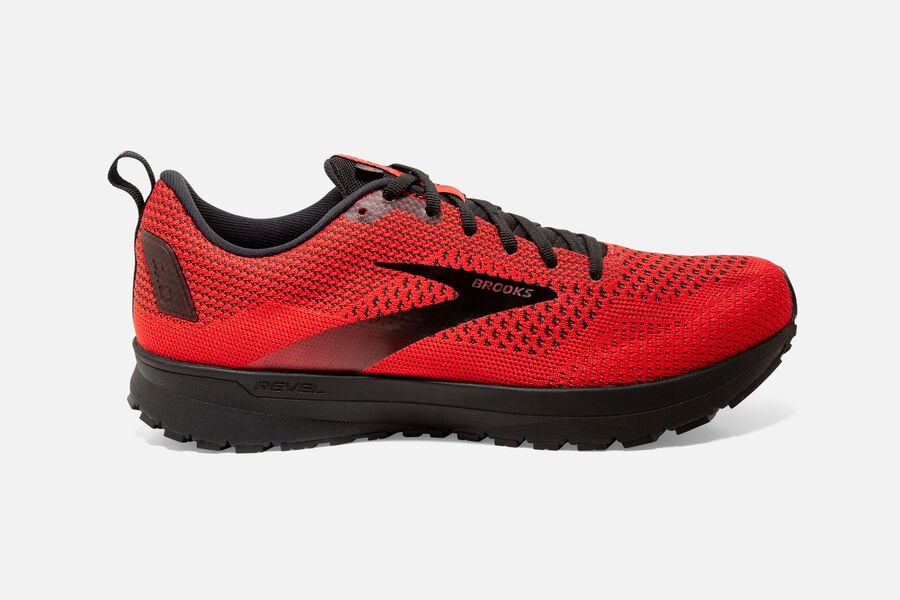 Brooks Revel 4 Mens Australia - Road Running Shoes - Red/Black (686-LPWJB)